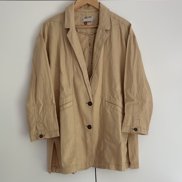 Anthropologie Pilcro Summer Linen Blend Blazer in Neutral - Picture 2 of 11